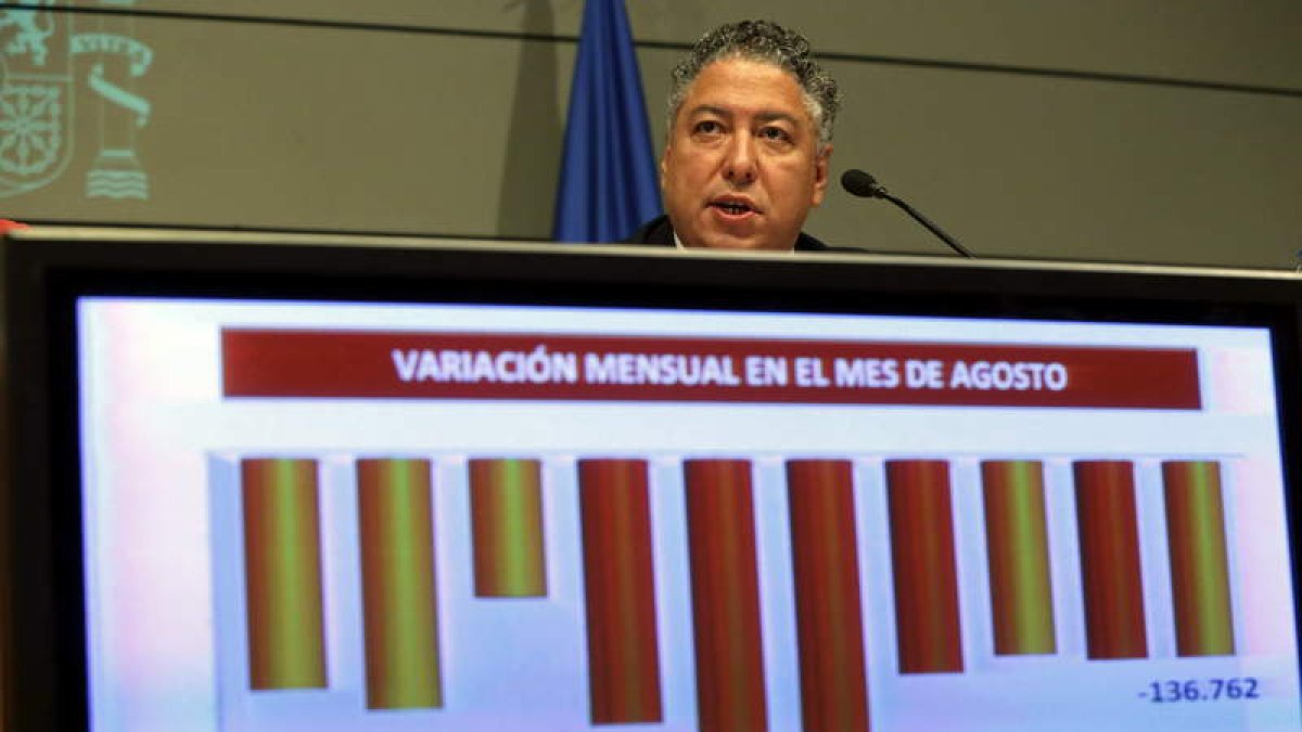 El secretario de Seguridad Social, Tomás Burgos, durante la rueda de prensa de ayer.