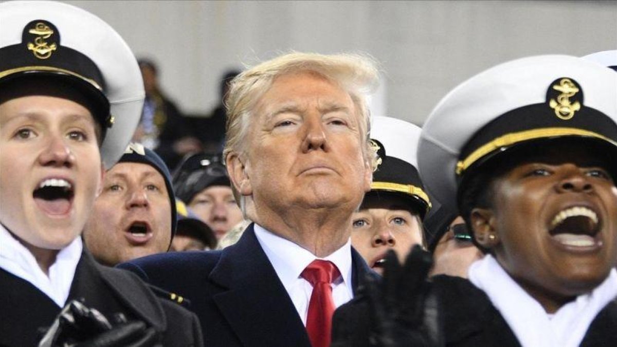 Trump el sábado en un acto deportivo de la Armada de EEUU en Filadelfia.