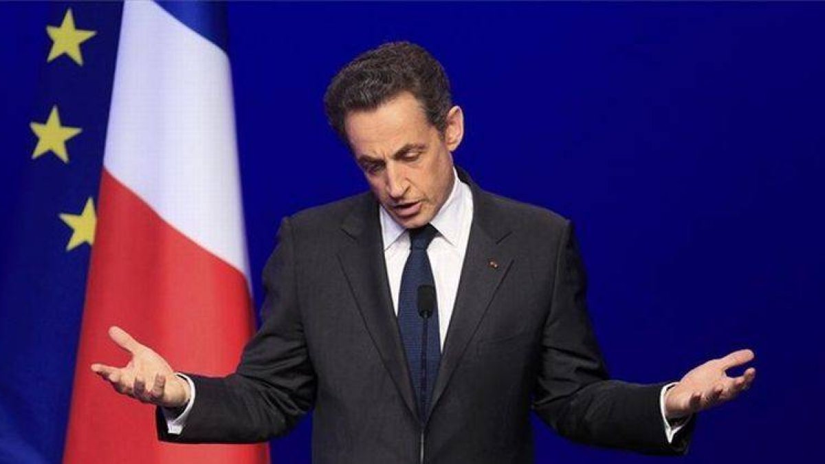 Sarkozy, en el acto en el que ha reconocido su derrota.