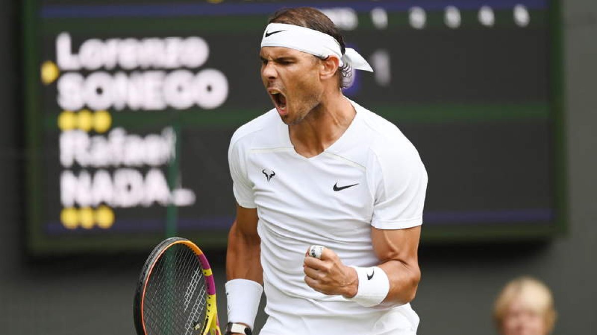 Rafa Nadal se pone a punto en Wimblendon tras zarandear a Lorenzo Sonego 6-1, 6-2 y 6-4. ANDY RAIN