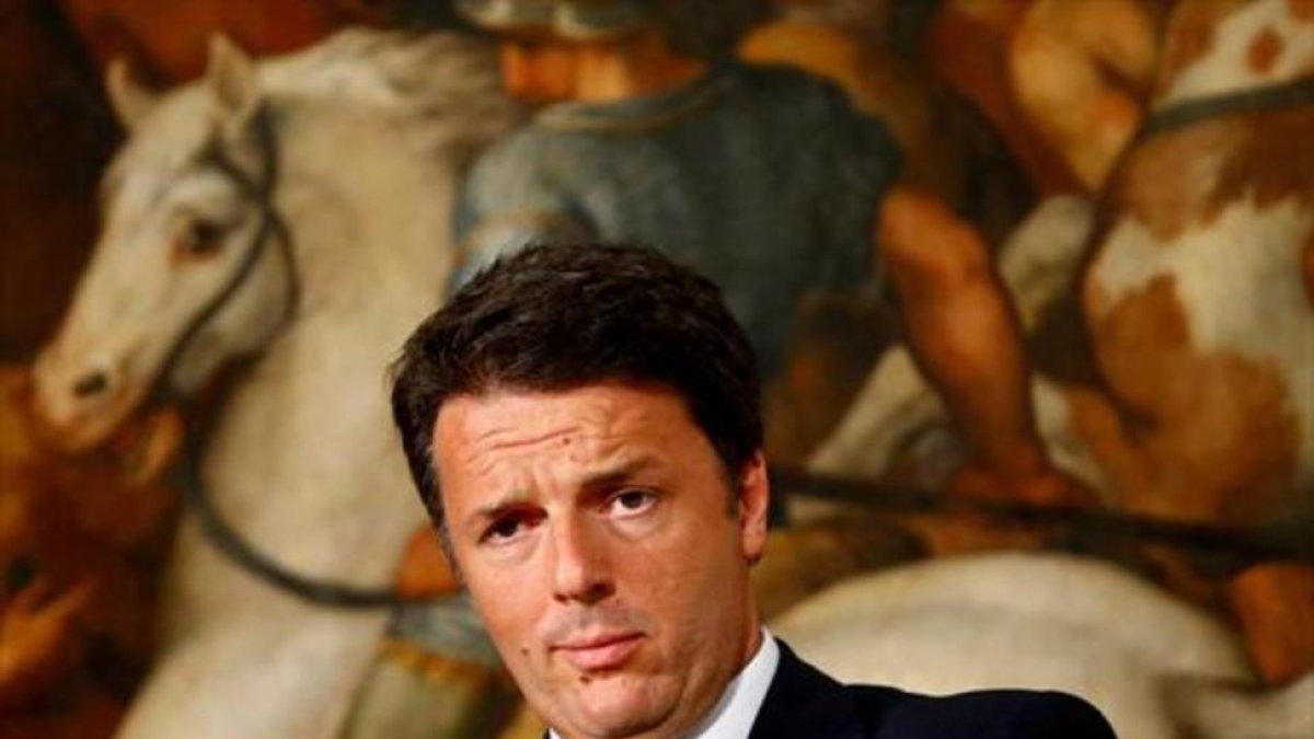 Matteo Renzi, durante una rueda de prensa en el palacio Chigi, en el mes de junio.