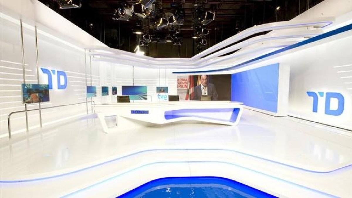 Imagen del plató de los 'Telediarios' de TVE.