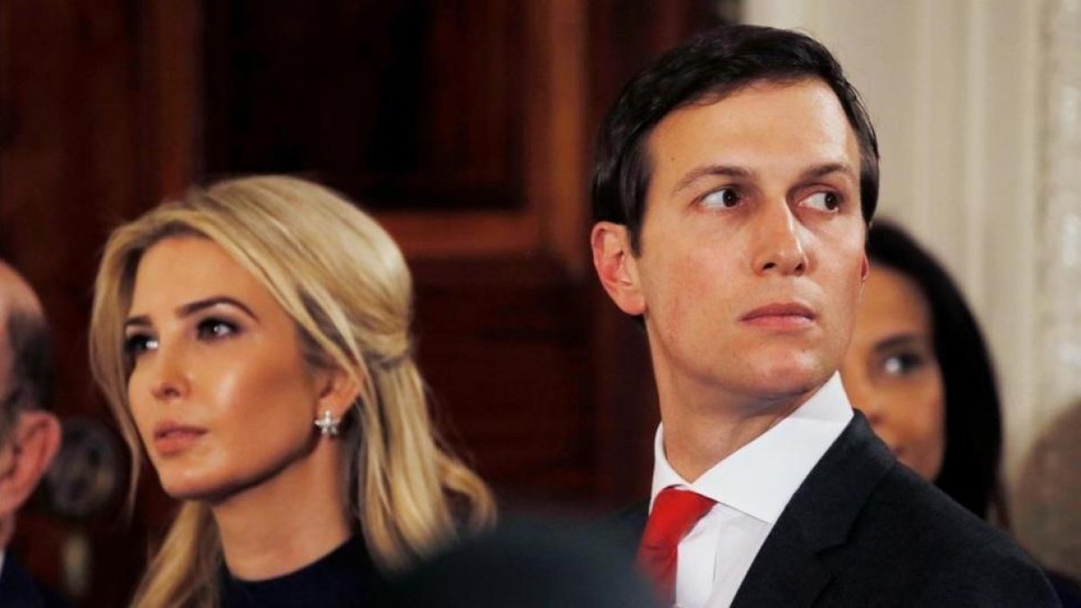 Jared Kushner junto Ivanka Trump durante la reciente visita a Washington de la cancillera alemana Angela Merkel.