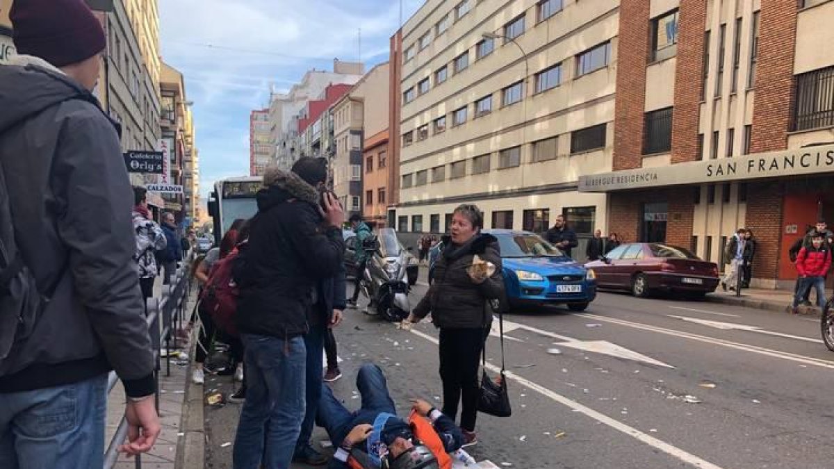 El motorista accidentado en la calle Miguel Castaño