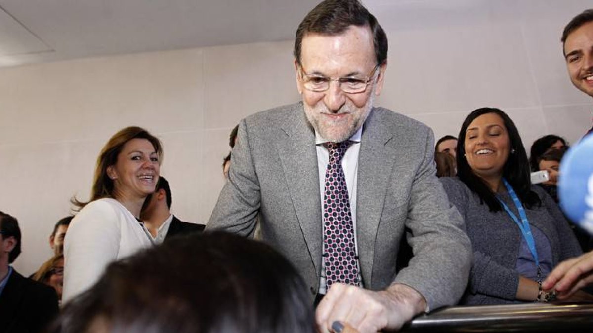 Mariano Rajoy hoy, en la Convención Nacional del PP en Valladolid