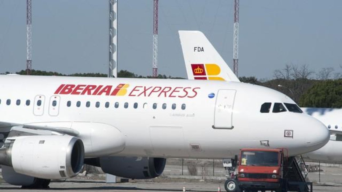 Avión de Iberia Express, en Barajas.