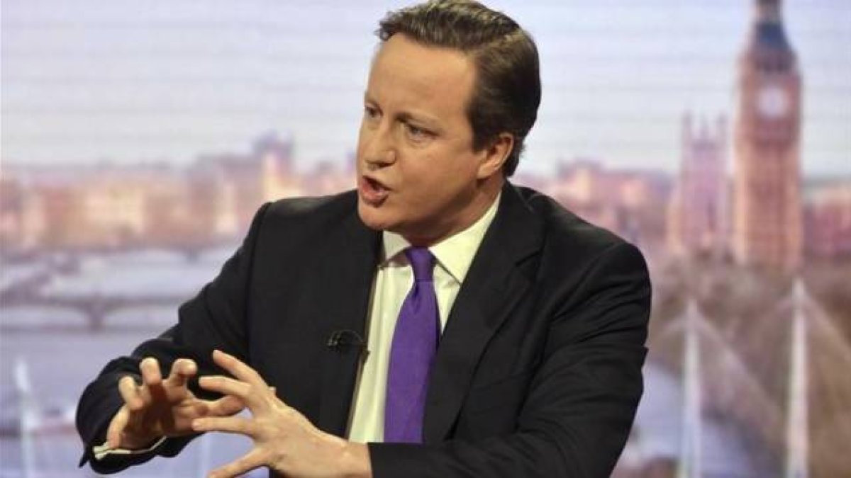 Cameron habla en un programa de televisión de la BBC, este domingo.