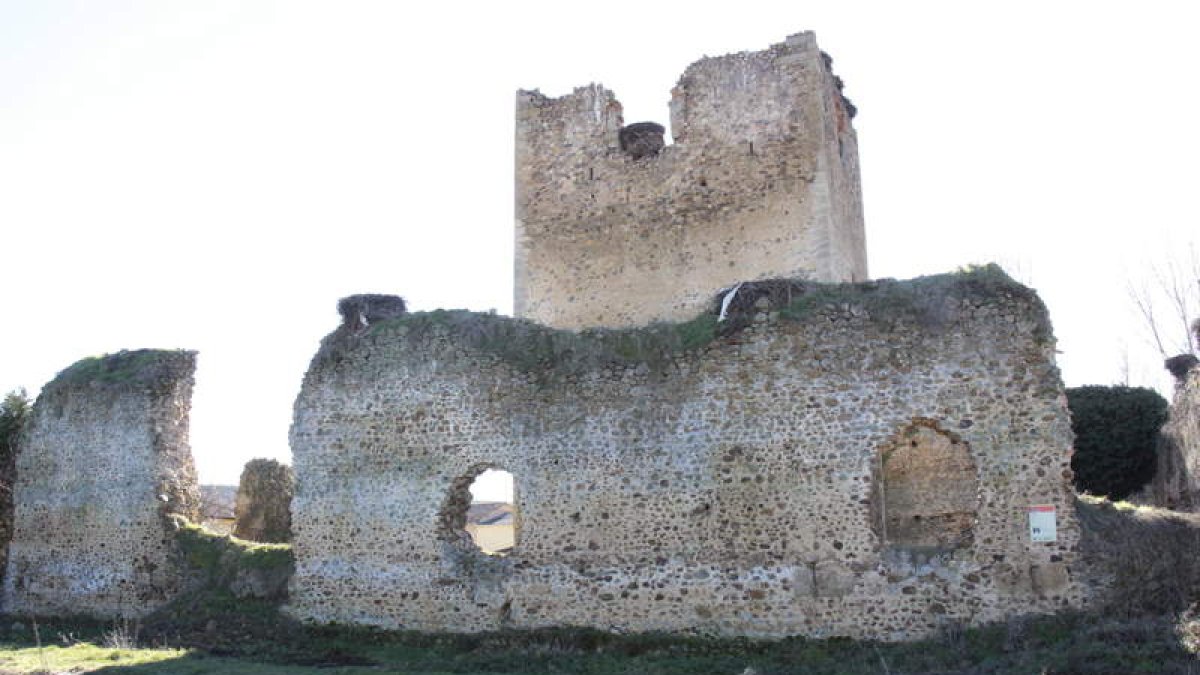 Uno de los laterales del castillo que da al pueblo de Villapadierna. CAMPOS