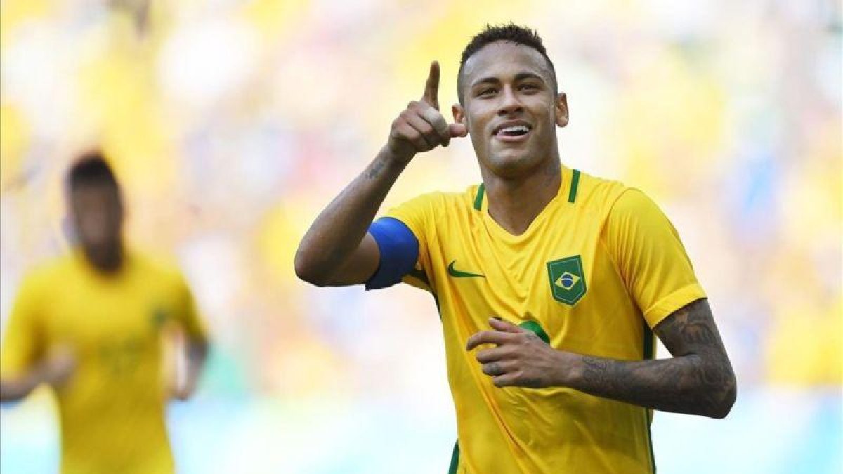 Neymar celebra su segundo gol en la semifinal contra Honduras.