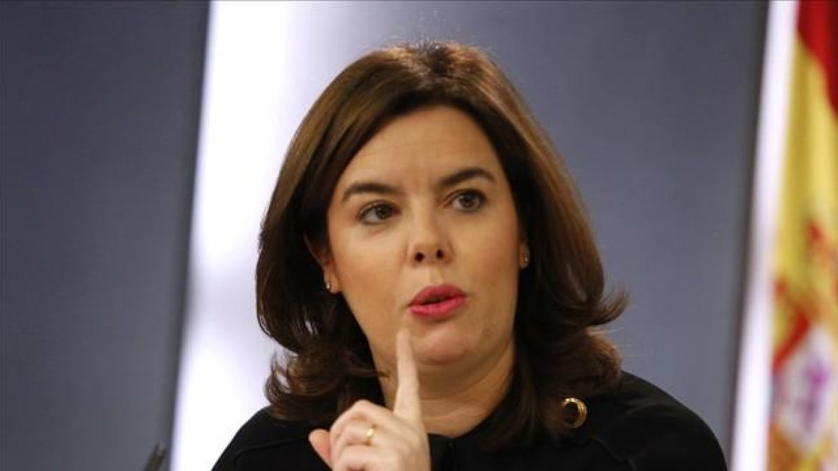 La vicepresidenta del Gobierno, Soraya Sáenz de Santamaría, en consejo de ministros.