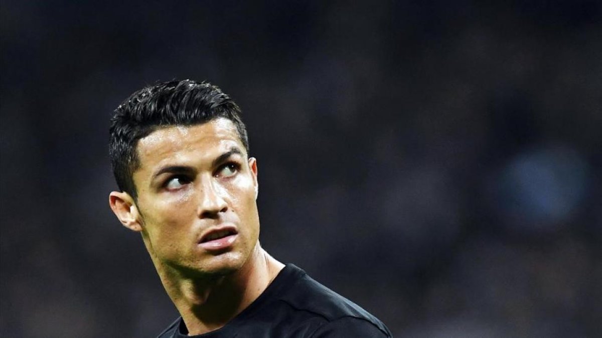 Cristiano Ronaldo, durante el partido del Madrid ante el Tottenham, en Wembley.