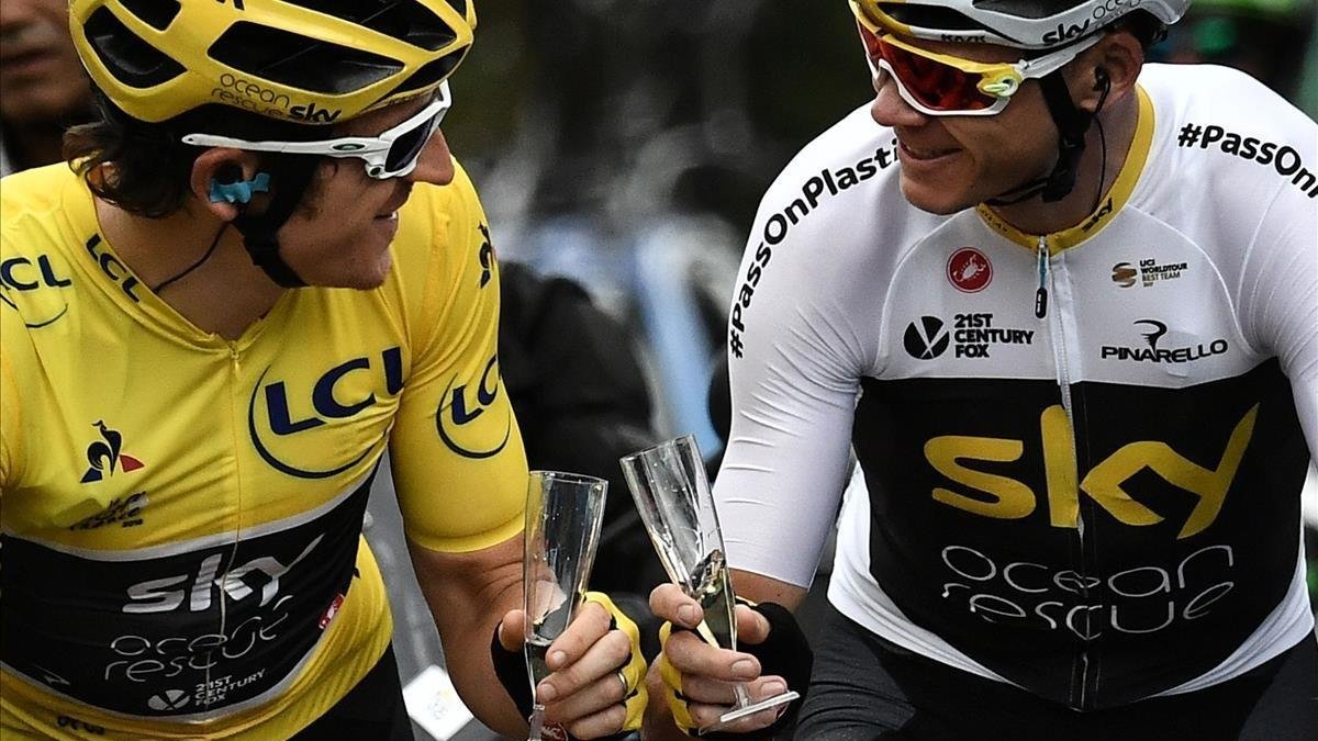 Thomas y Froome, durante la última etapa.