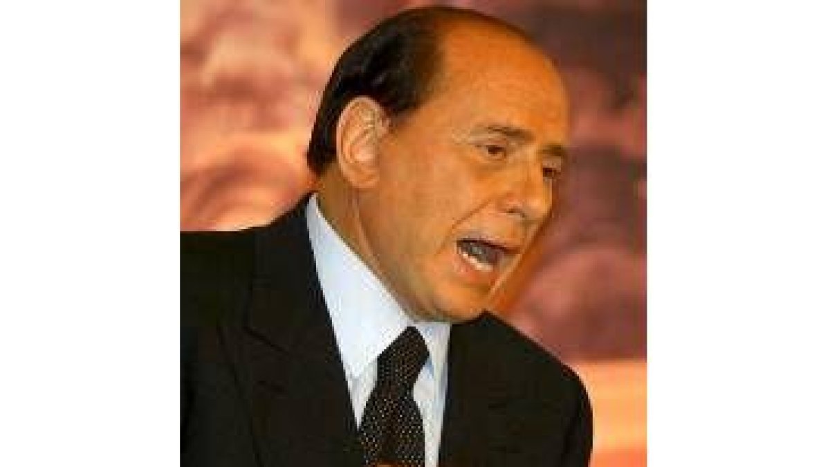 Silvio Berlusconi, ayer en su aparición pública después de un mes