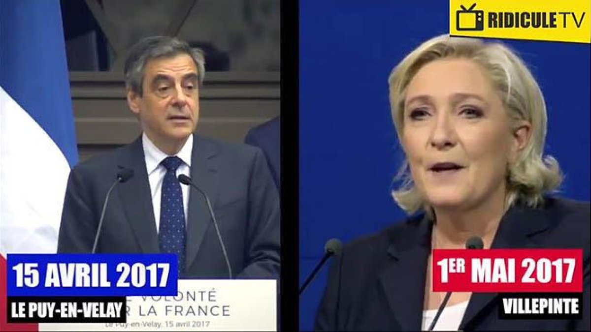 Le Pen plagió en su mitin varios fragmentos de un discurso que había pronunciado François Fillon.