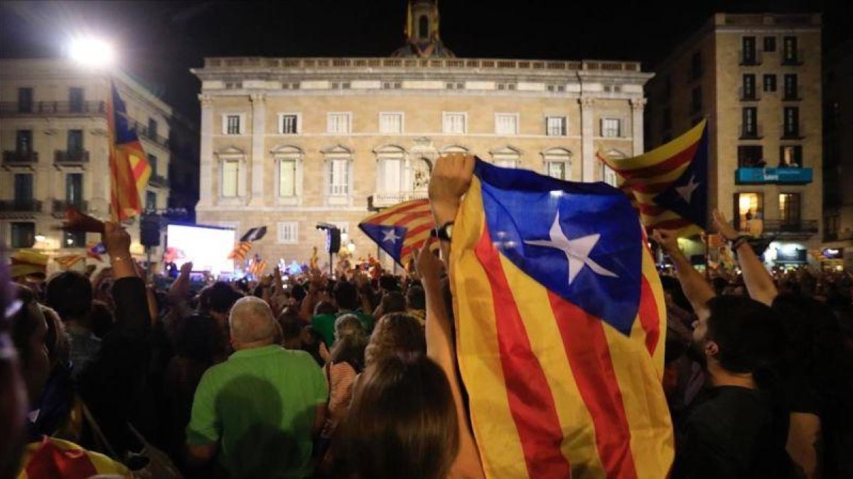 La plaza de Sant Jaume, el 27 de octubre del 2017, día de la DUI.