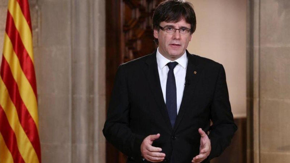 Carles Puigdemont, en la declaración de hoy