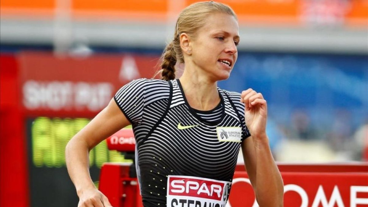 Stepanova durante los Europeos de Amsterdam.