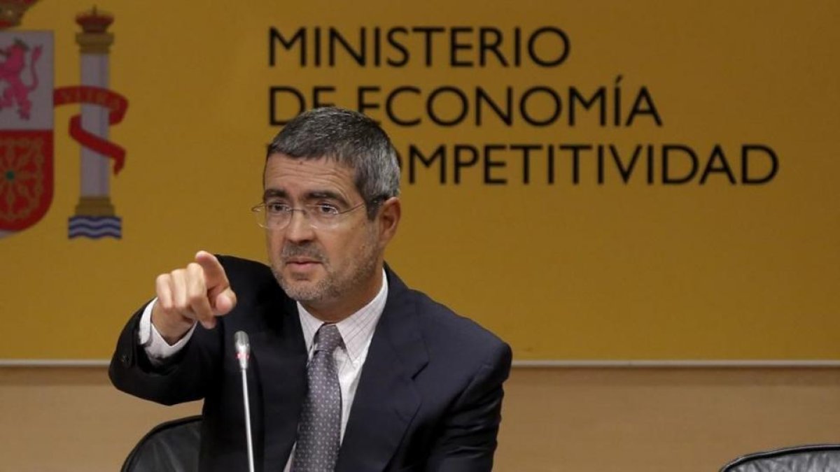 Fernando Jimenez Latorre, en su ultima rueda de prensa como secretario de Estado de Economía en agosto del 2014.