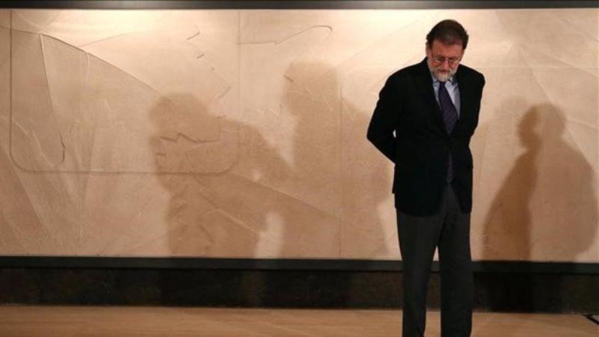 Mariano Rajoy, en la sede de Freixenet.