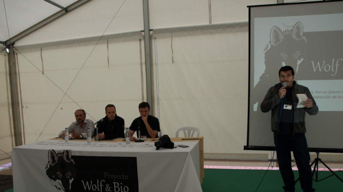 Eugenio García-Rojo, Javier Fernández, Iñaki Reyero y Anxo Claro, en la presentación del proyecto Wolf&Bio.