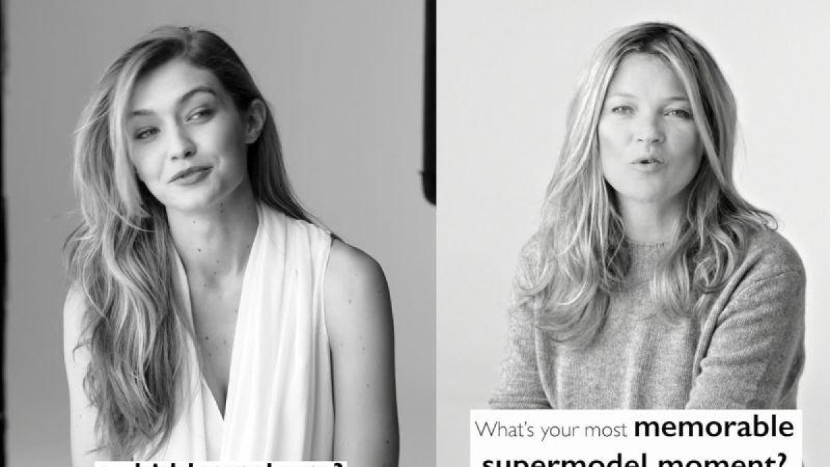 Gigi Hadid y Kate Moss posan juntas por primera vez para la colección primaveral de Stuart Weitzman.