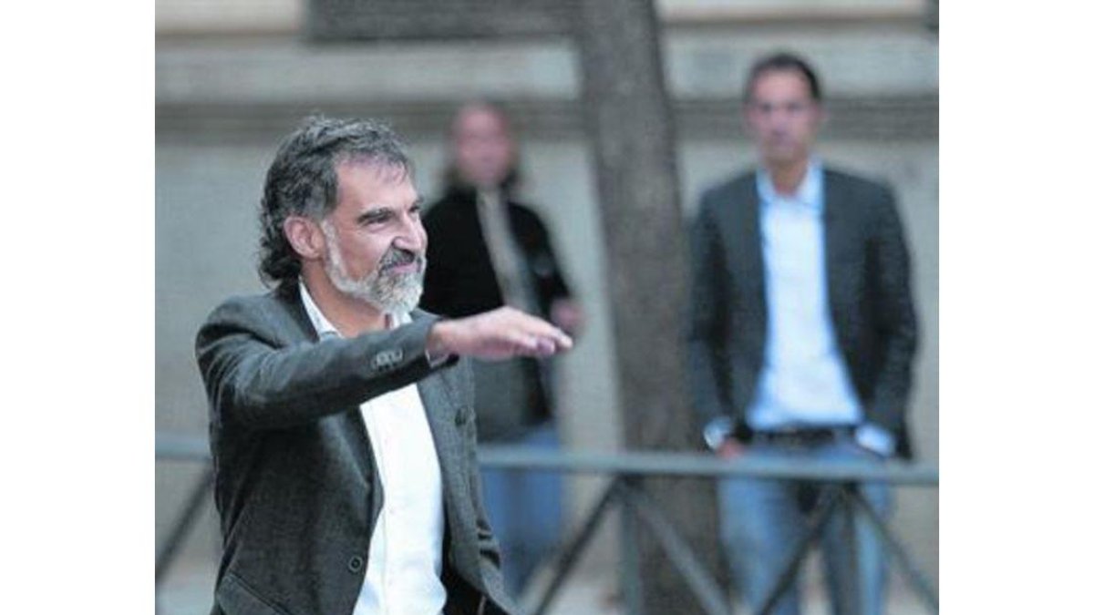 Jordi Cuixart, el pasado 6 de octubre, camino de la Audiencia Nacional para declarar.