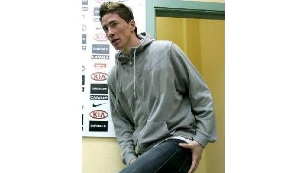Fernando Torres, momentos antes de la rueda de prensa de ayer