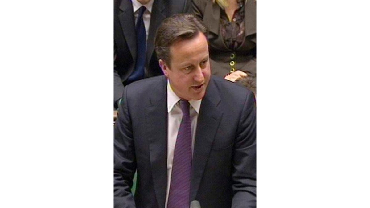 El primer ministro, David Cameron, durante el debate.