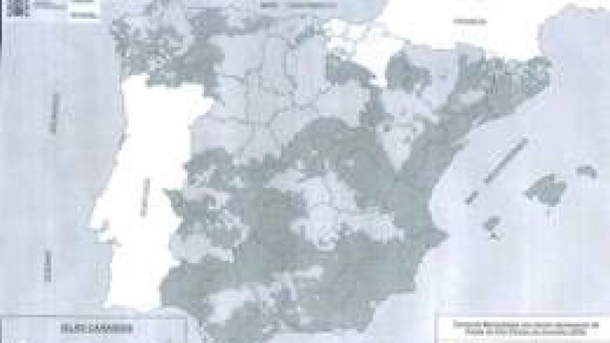 El mapa de Medio Ambiente, que declara ZAR al 56,9% del país, incluye a toda la comarca del Bierzo