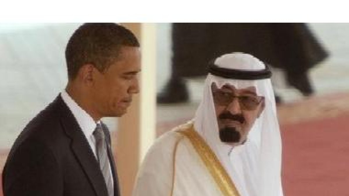 King Abdullah y Barack Obama.