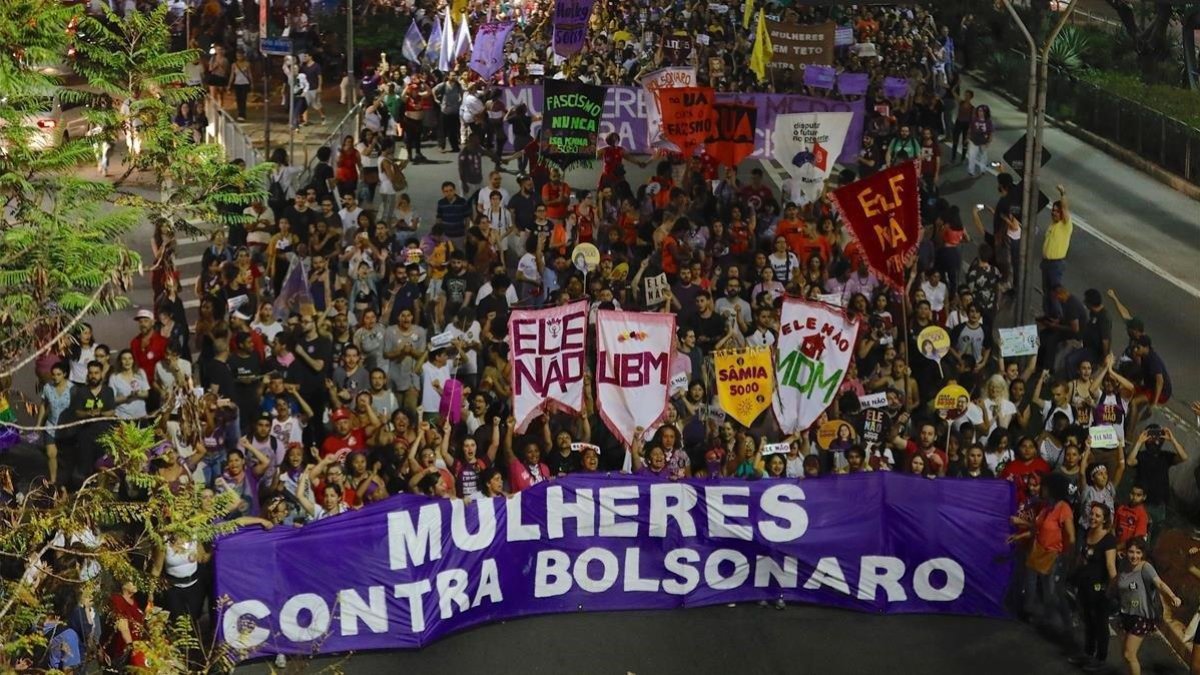 Marcha de mujeres contra Jair Bolsonaro