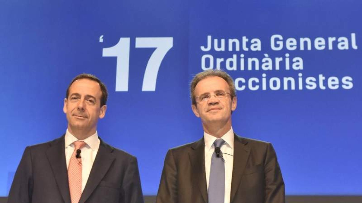 El consejero delegado Gortázar y el presidente, Gual. DL