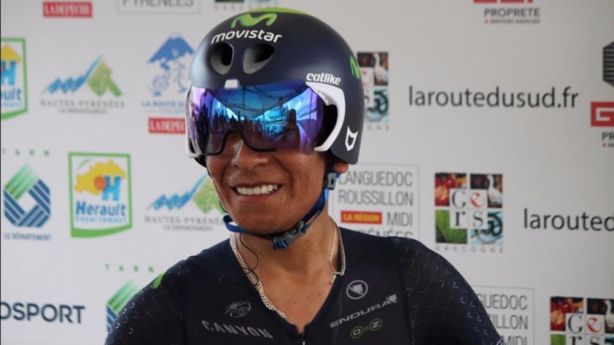 Nairo Quintana, tras ganar la contrarreloj de la Ruta del Sur.