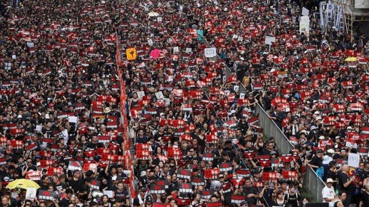 Protestas masivas en Hong Kong.