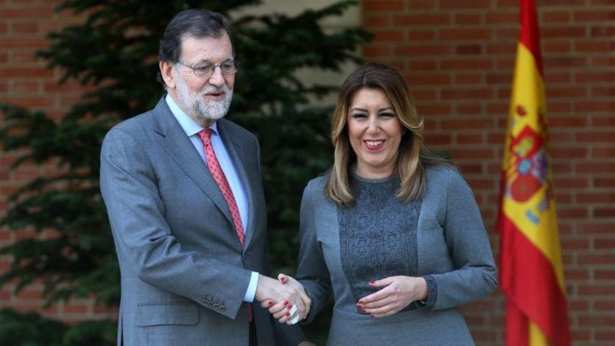 Mariano Rajoy y Susana Díaz, este miércoles en el Palacio de la Moncloa.
