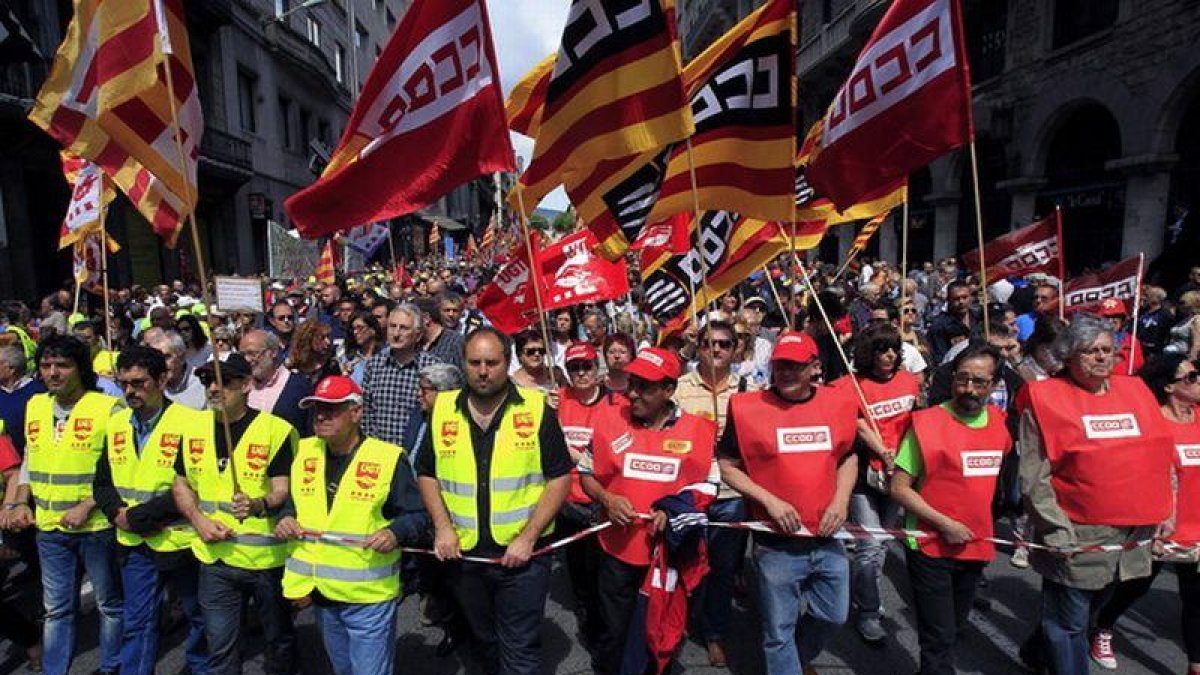 La manifestación del Primero de Mayo, en Barcelona.