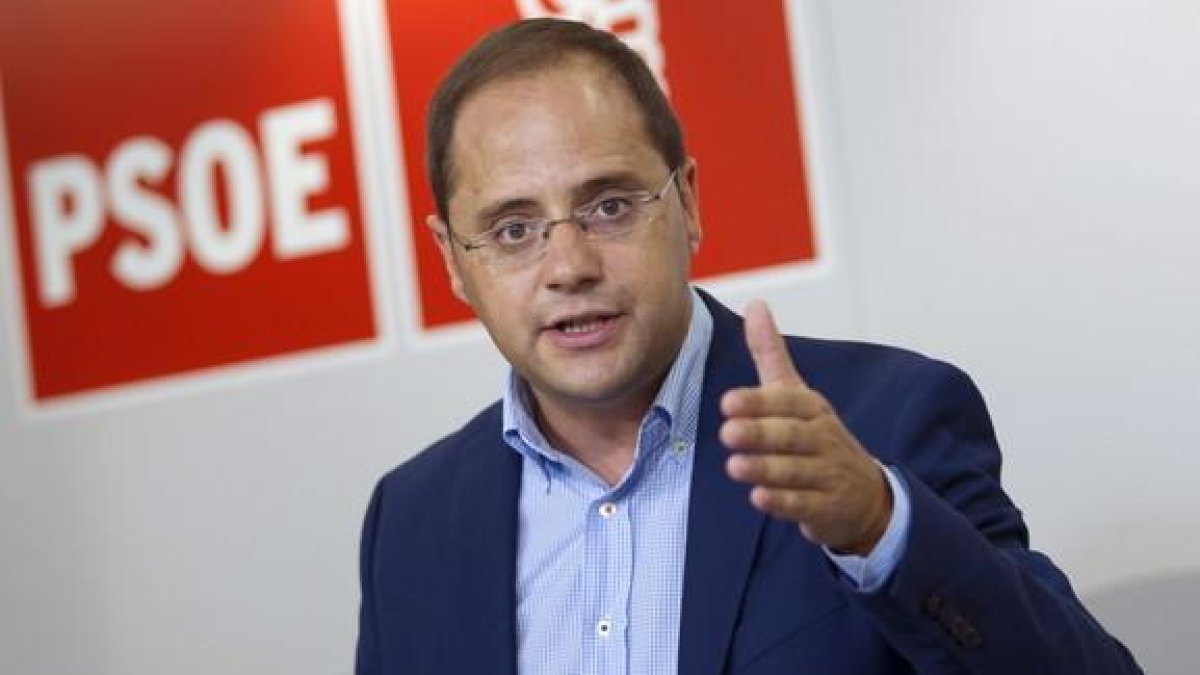 El secretario de Organización del PSOE, César Luena, durante una rueda de prensa.