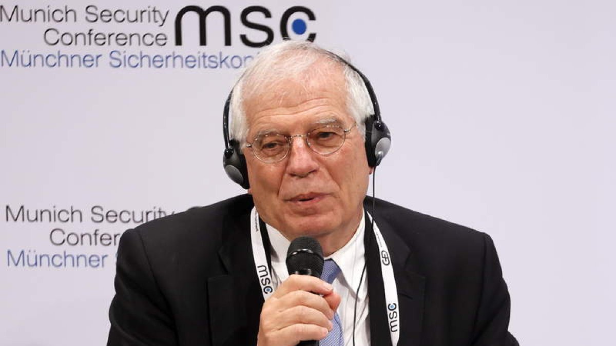 El alto representante de la UE para la Política Exterior, Josep Borrell, interviene en Múnich.