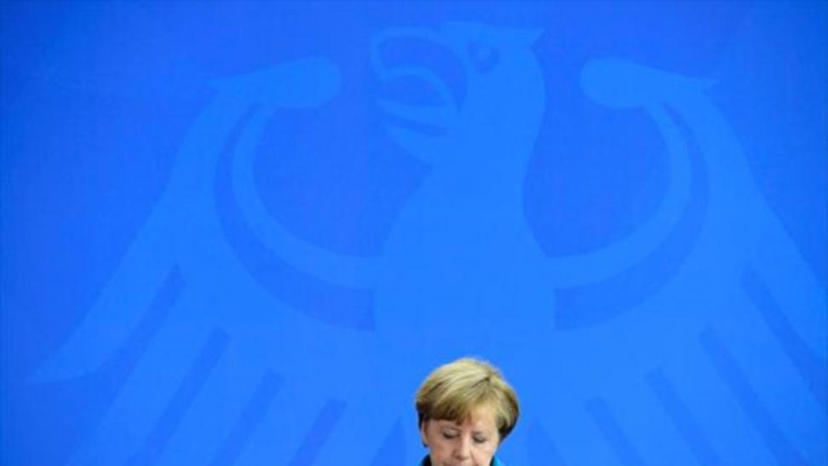 Angela Merkel, durante una comparecencia ante la prensa.