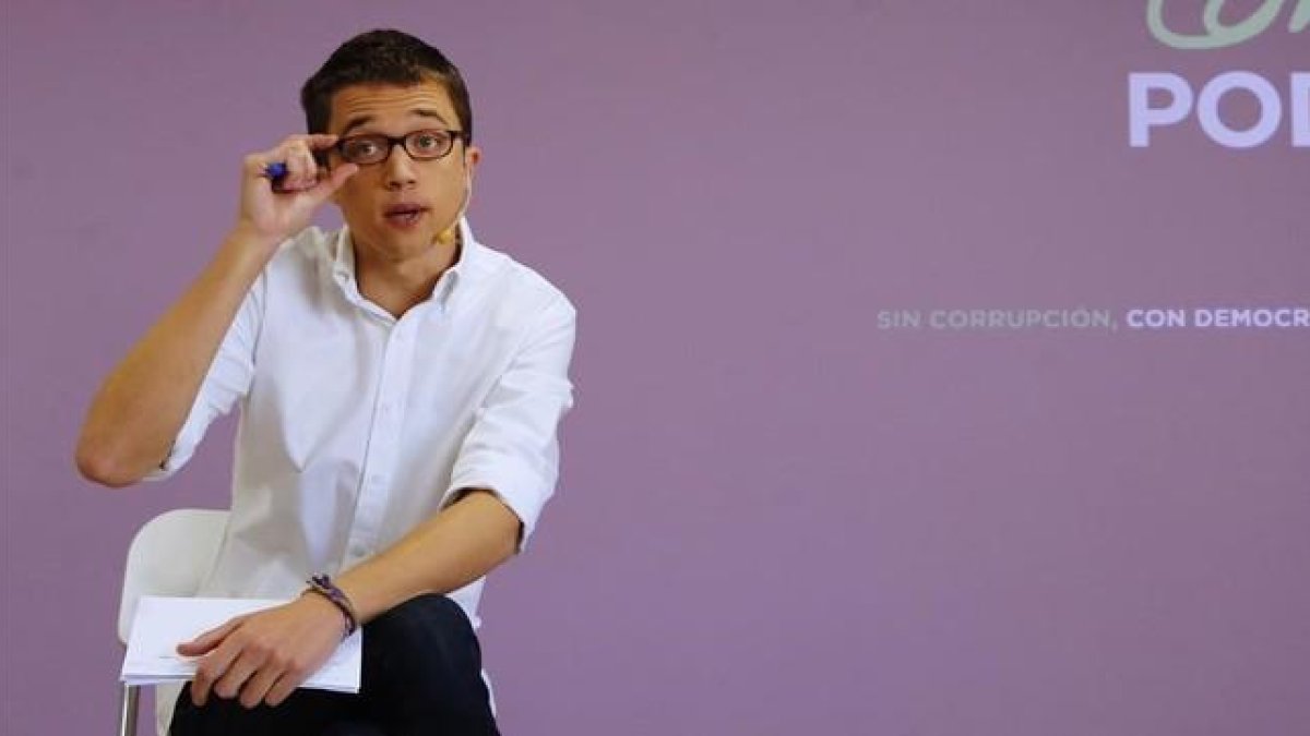 Inigo Errejón, en la sede de Podemos, en Madrid.