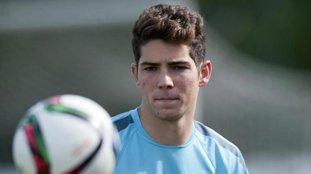 Luca Zidane, en un entrenamiento con la selección juvenil francesa.