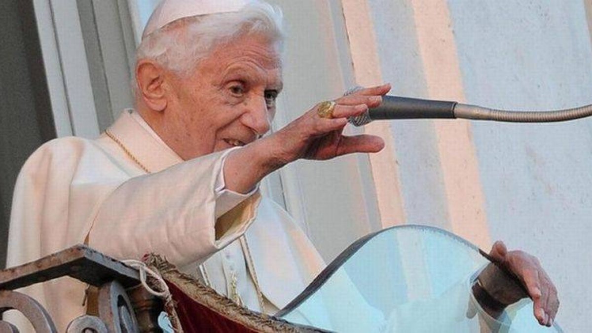 Benedicto XVI, en la alocución en Castel Gandolfo, en febrero del 2013, tras su renuncia.