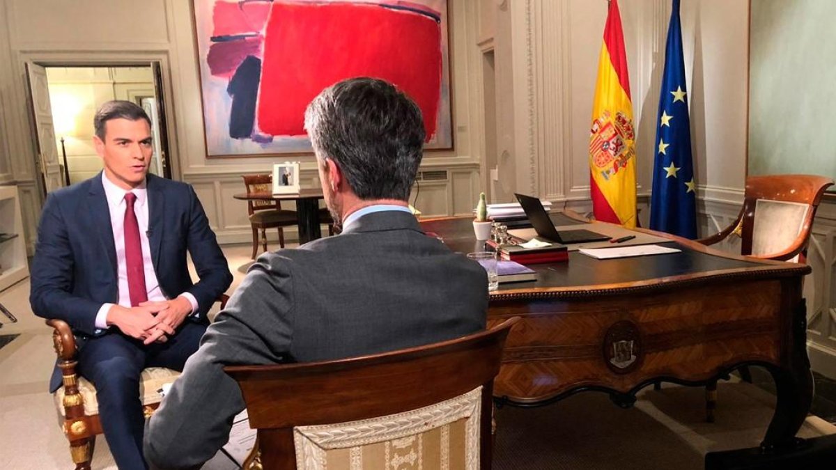 Sánchez, en su entrevista con TVE.