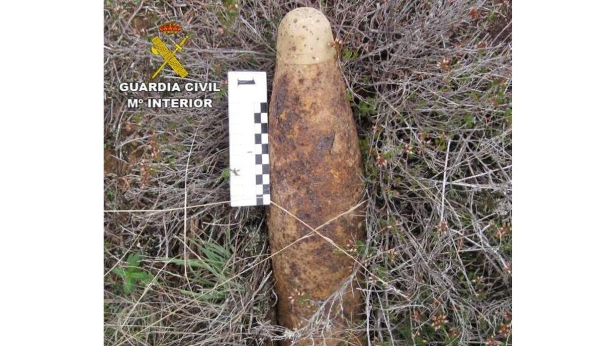 El proyectil fue hallado en el paraje conocido como Valzuela.