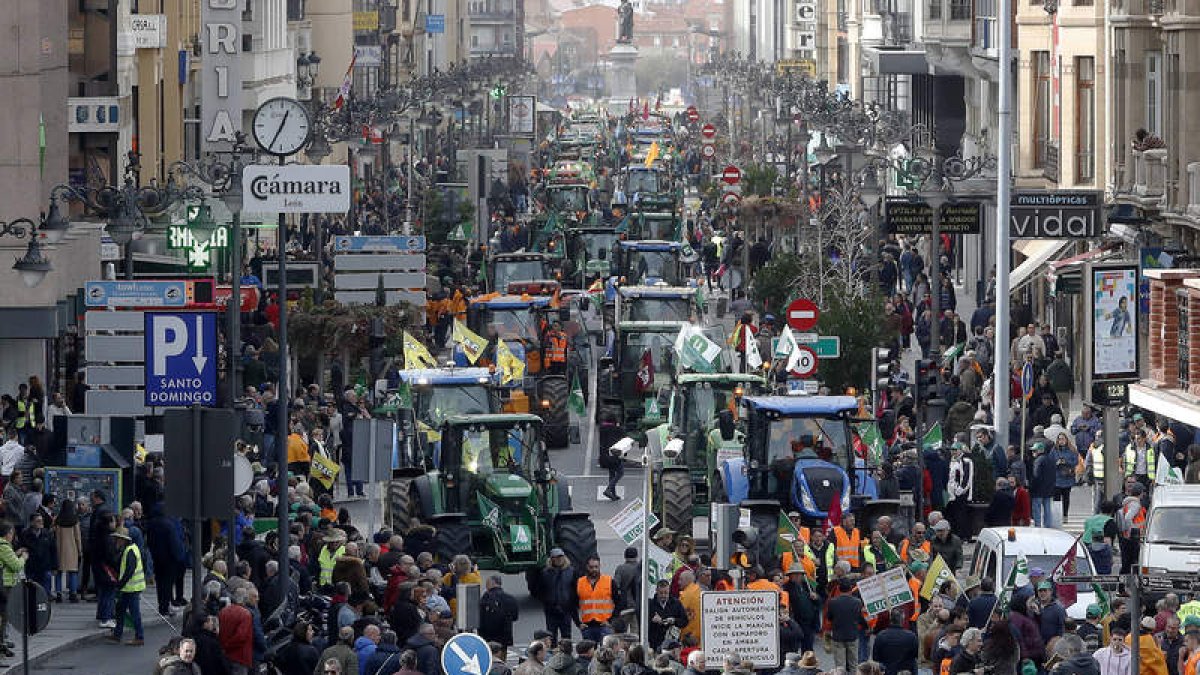 Agricultores y ganaderos salieron a las calles de León el pasado 28 de febrero.