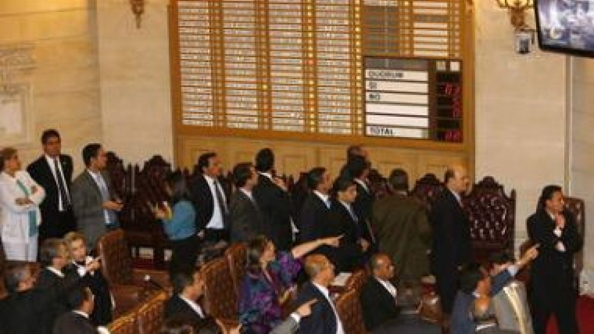 La Cámara de Representantes de Colombia, ayer, durante la votación.