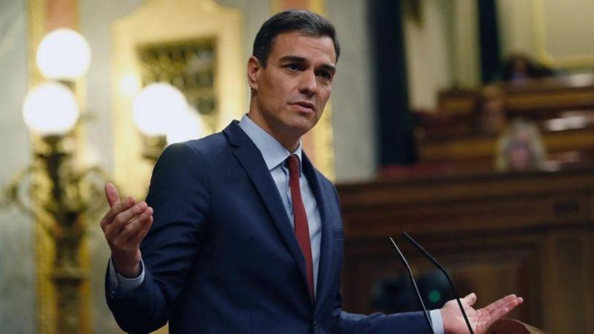 Pedro Sánchez en su última intervención de la legislatura ante el Congreso.