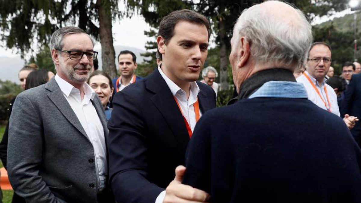 Albert Rivera, ayer, en San Lorenzo del Edcorial en el I Encuentro Nacional del partido. MARISCAL