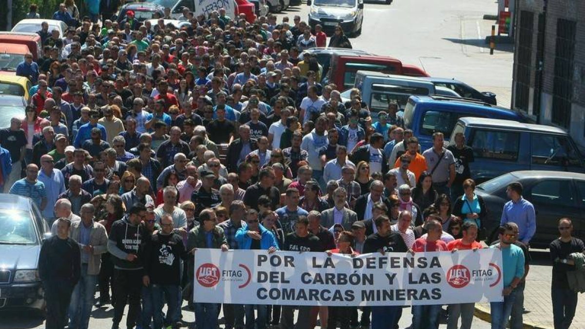 Manifestación de mineros en Ponferrada