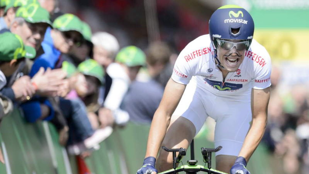 Jesús Herrada conquistó el título nacional en el Campeonato de España de Ciclismo 2013, disputado en Bembibre.